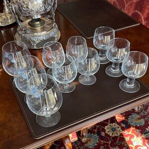 Elegant Clear Glass Goblet and Snifter Set